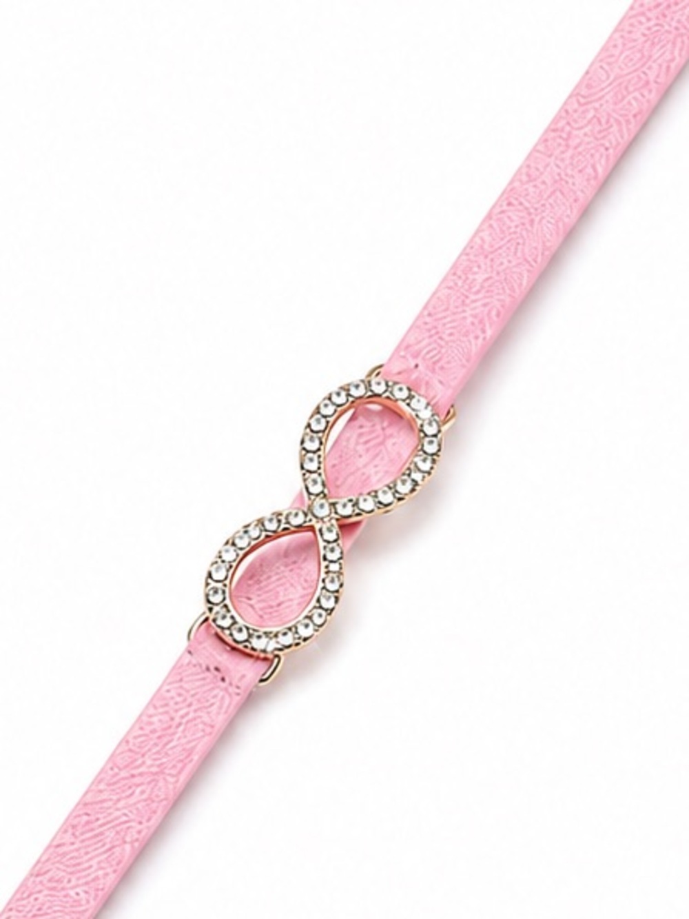 Pink Infinity Rhinestone Charm Bracelet - Picture 3 of 3